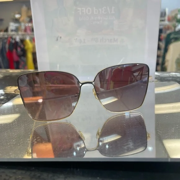 KREWE Gold Frame Sunglasses with Purple-Gray Gradient Lenses - Picture 6 of 10